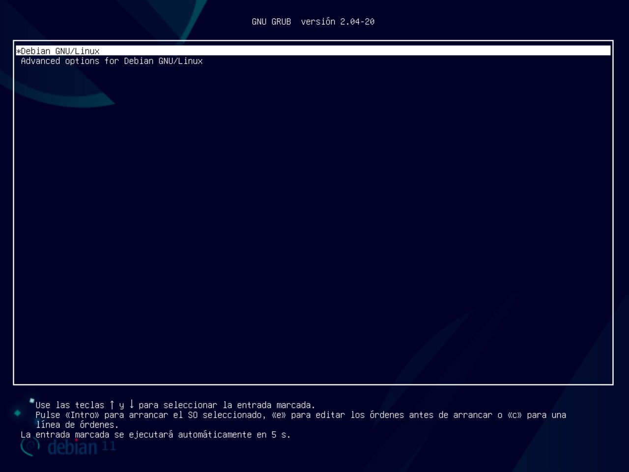 Mi primero laptop con Linux - Primer reinicio gráfico del sistema con el entorno mínimo de Gnome instalado encima de Debian