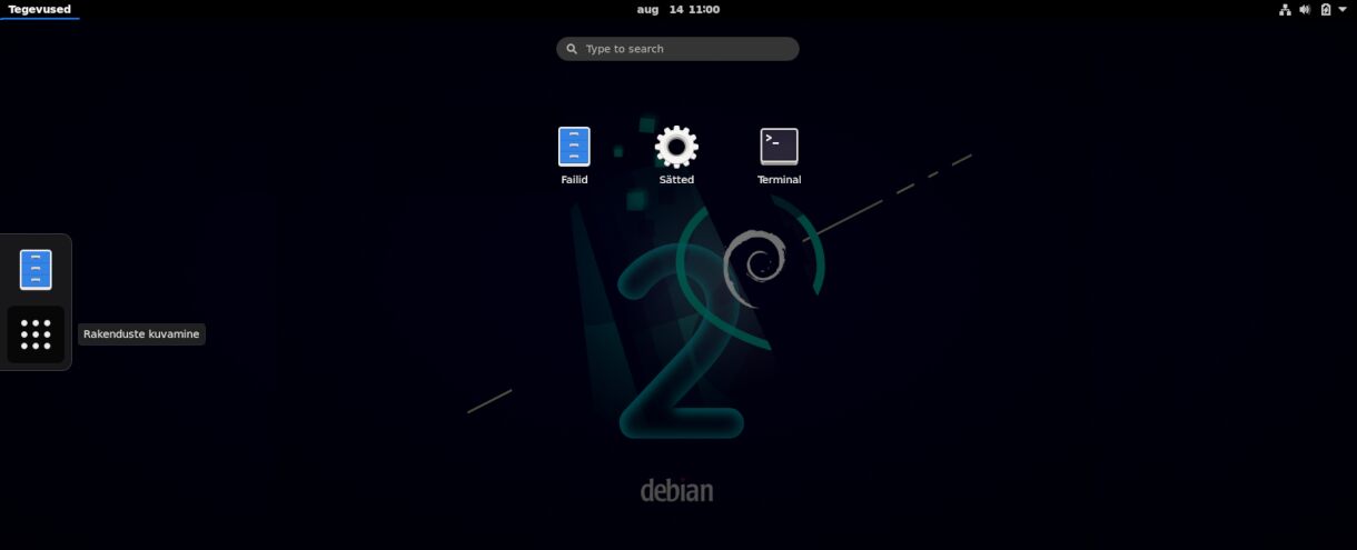 Minu esimene Linux sülearvuti - Debiani Gnome'i graafilise keskkonna käivitamine