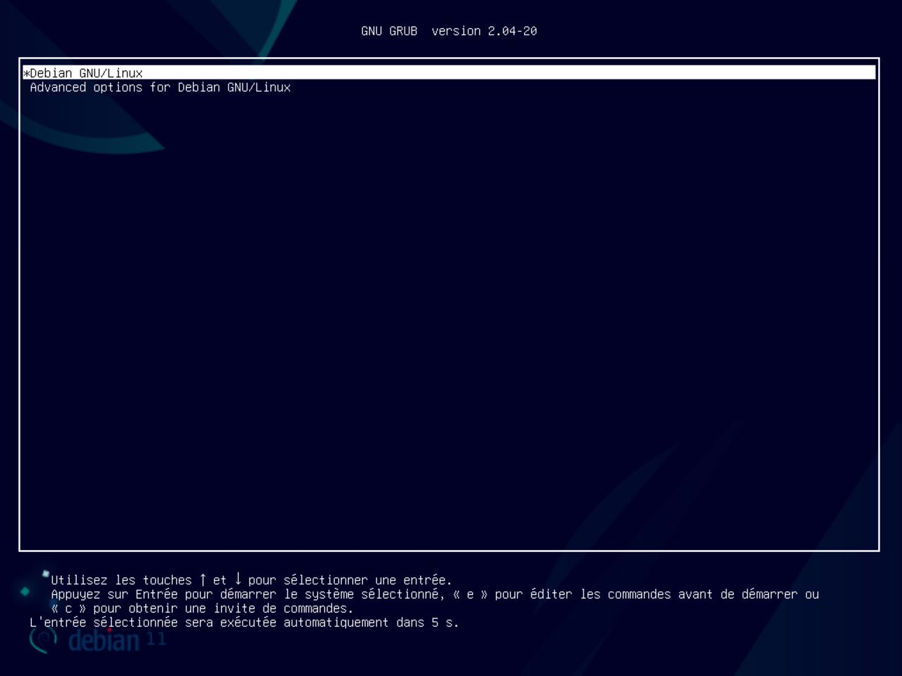 Mon premier ordinateur Linux - Premier redémarrage graphique du système avec l'environnement de gnome minimal installé sur Debian