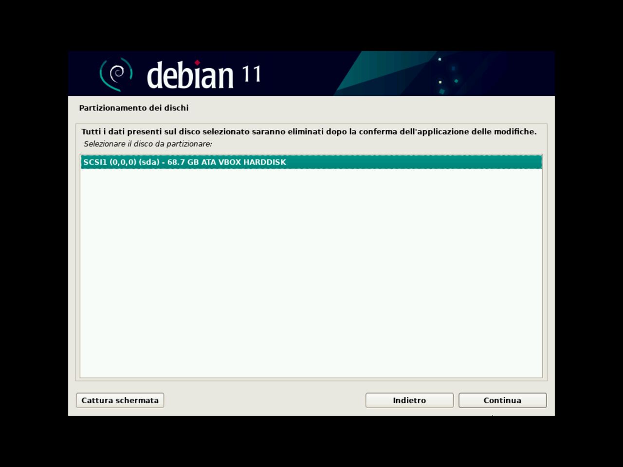Il mio primo laptop Linux - Scegliere la modalità di partizionamento del disco per l'installazione di Debian
