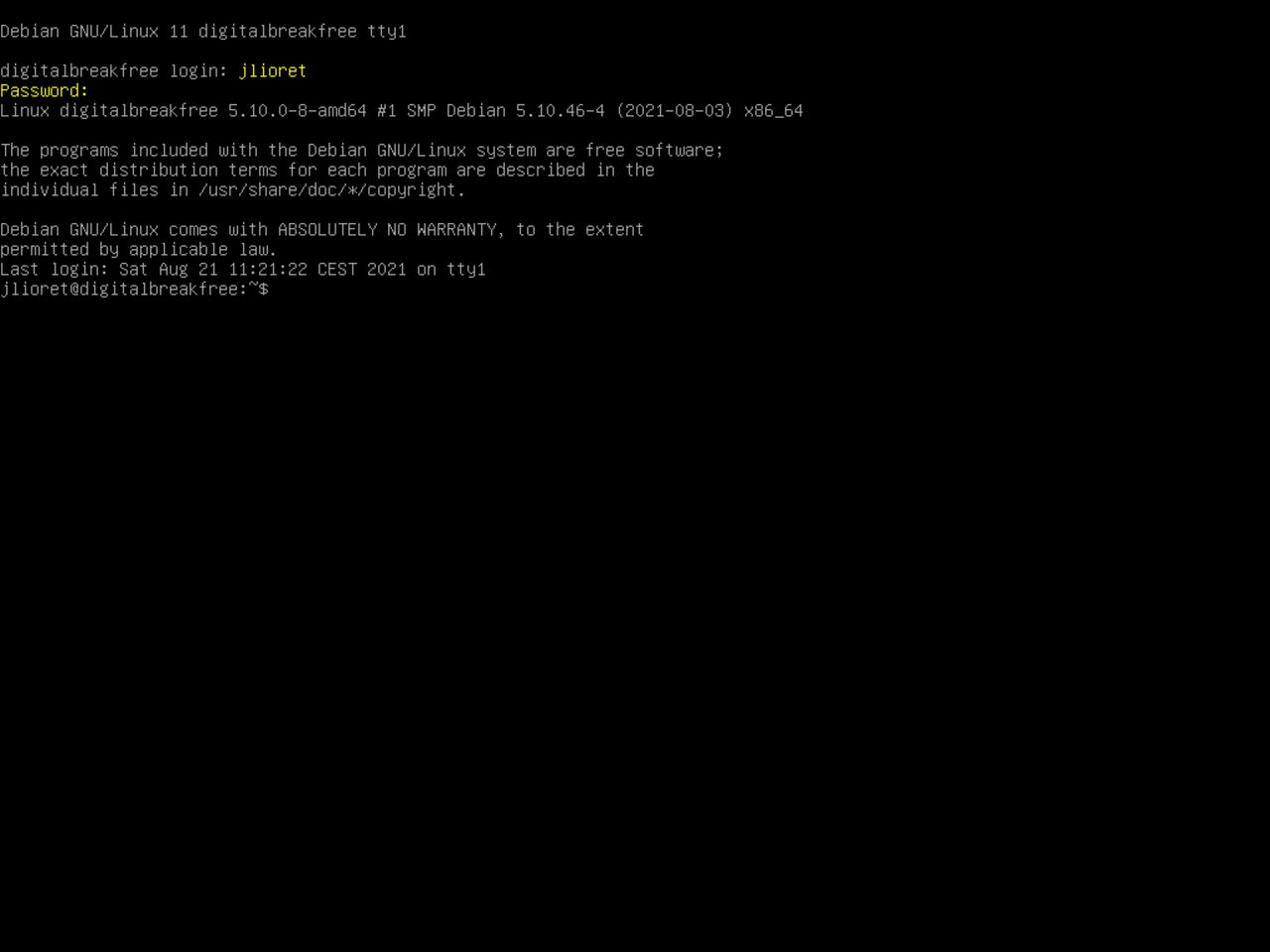 Il mio primo laptop Linux - Accesso come superuser root nella nuova installazione Debian