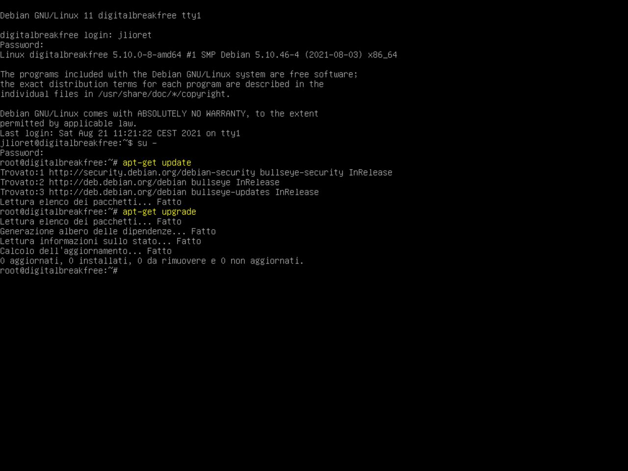 Il mio primo laptop Linux - Installare il software richiesto per un'installazione minima Gnome in cima a Debian