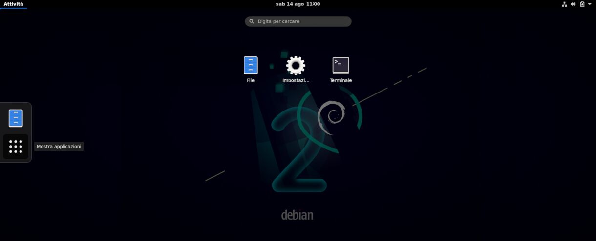 Il mio primo laptop Linux - Avvio dell'ambiente grafico Debian Gnome