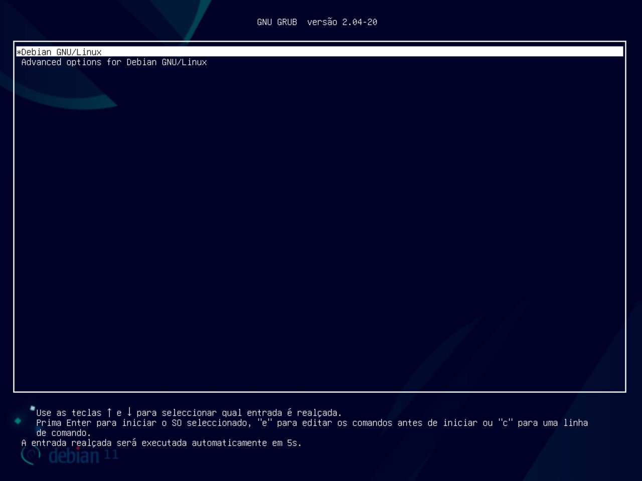 O meu primeiro laptop Linux - Primeira reinicialização gráfica do sistema com o ambiente mínimo do Gnome instalado em cima do Debian
